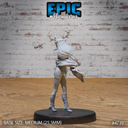 Druid Child Female - Epic Miniatures | Old Fables | 28mm | 32mm | Night Elf | Deer Horns