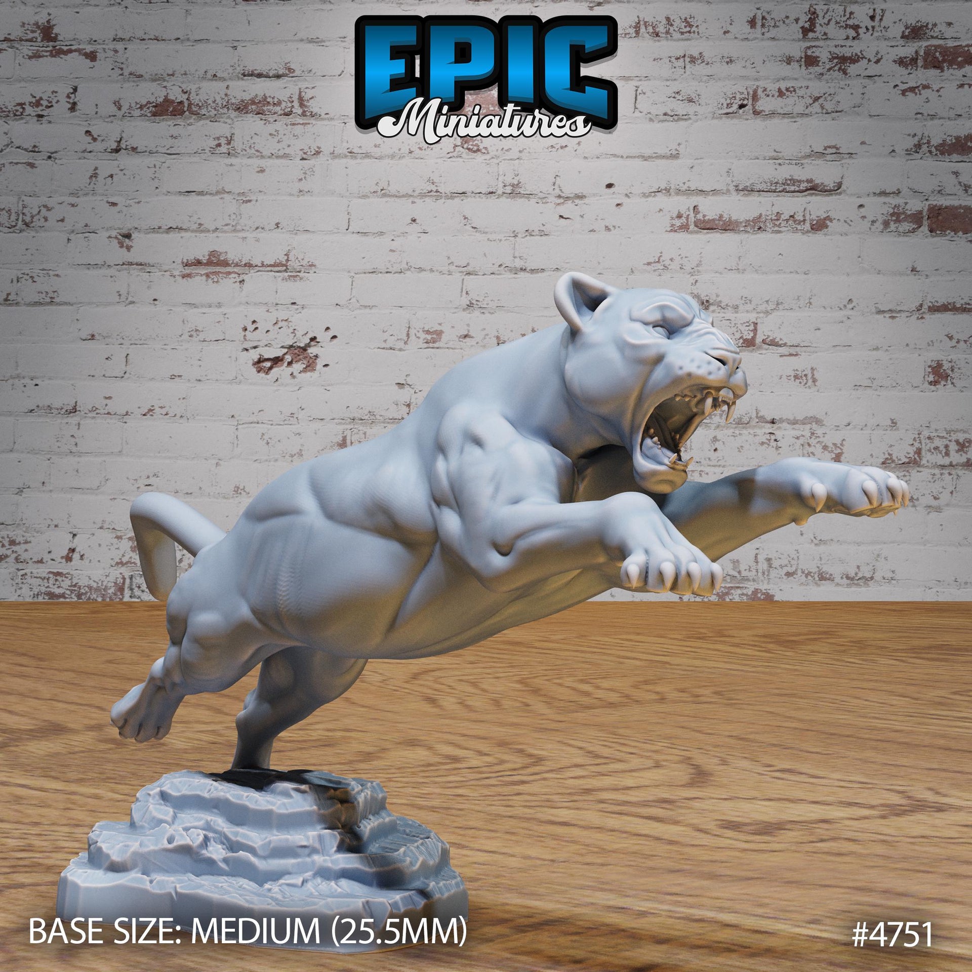 Black Panther - Epic Miniatures | Old Fables | 28mm | 32mm | Tiger | Lion