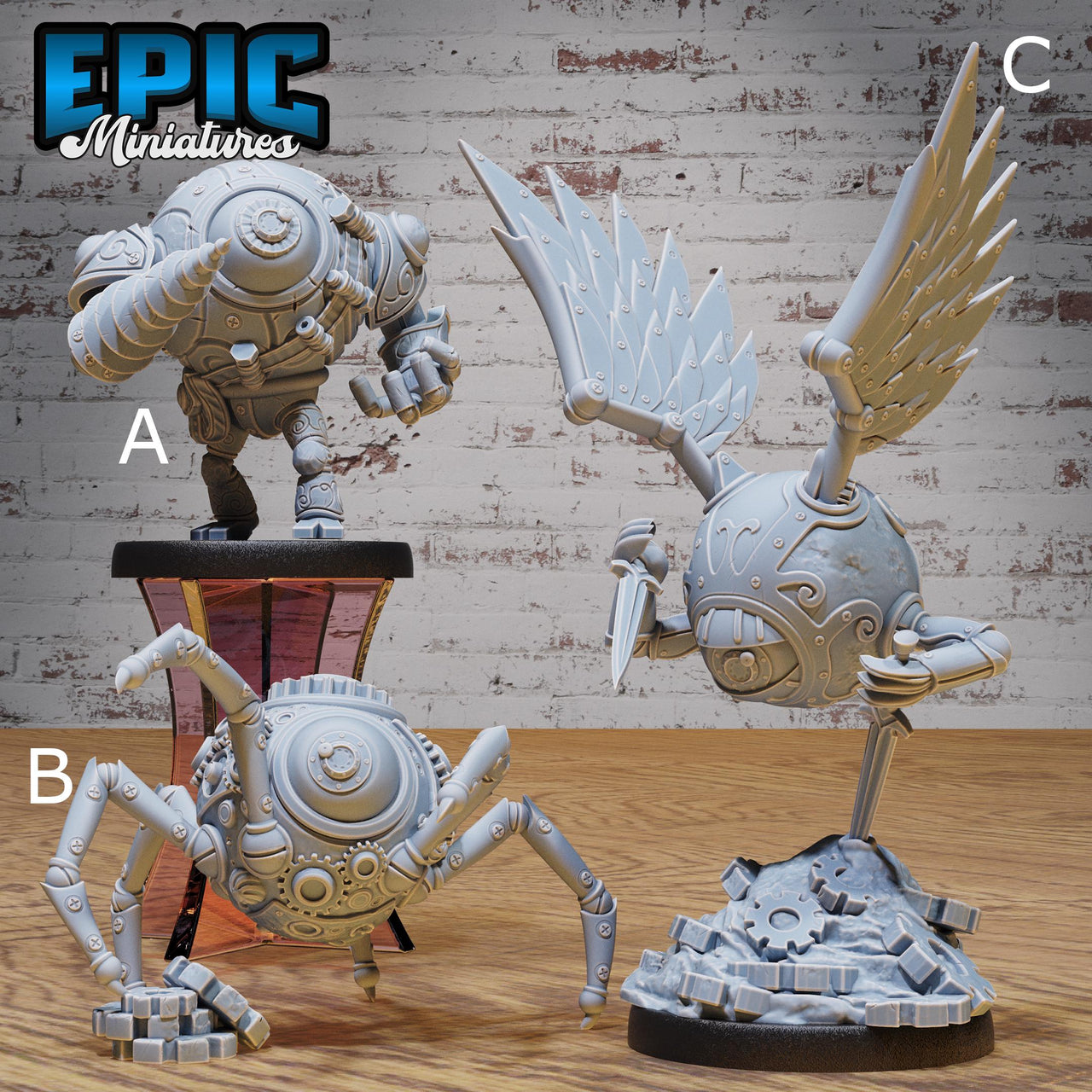 Clockwork Mono Drone - Epic Miniatures | Steam Society | 28mm | 32mm | Steam Punk | Mechanus | Robot | Mech | Eyeball