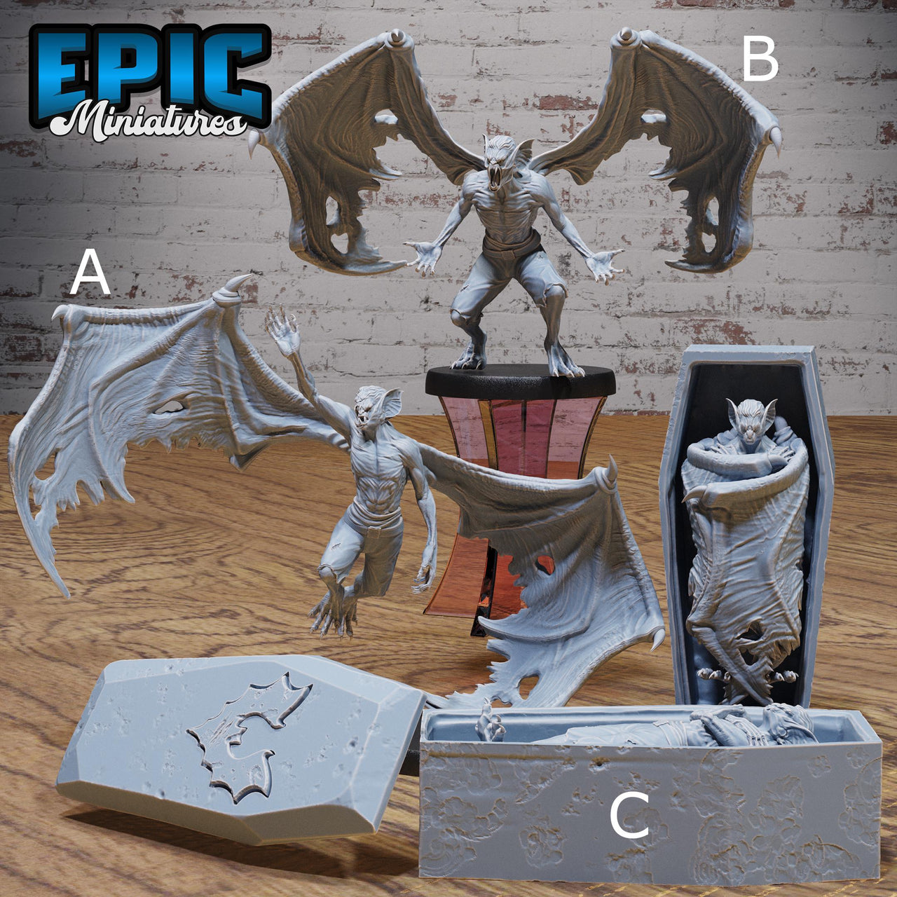 Great Vampire - Epic Miniatures | Vampire Invasion | 28mm | 32mm | Coffin | Noble | Bat Form