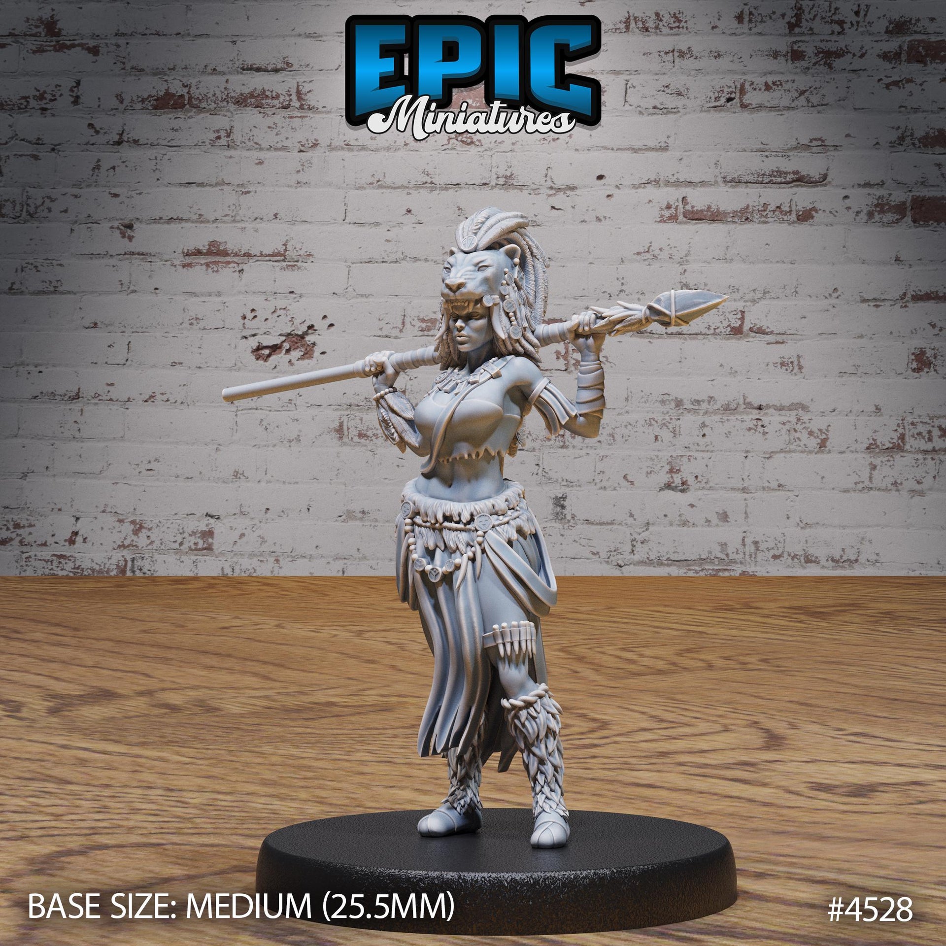 Lion Huntress - Epic Miniatures | Safari Tour | 28mm | 32mm | Barbarian | Fighter | Champion