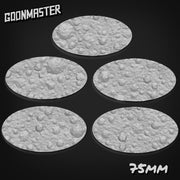 Moon Crater Bases - Goonmaster | 25mm, 32mm, 40mm, 60, 75mm, and more for roleplaying and wargaming! Ready for Magnetizing!