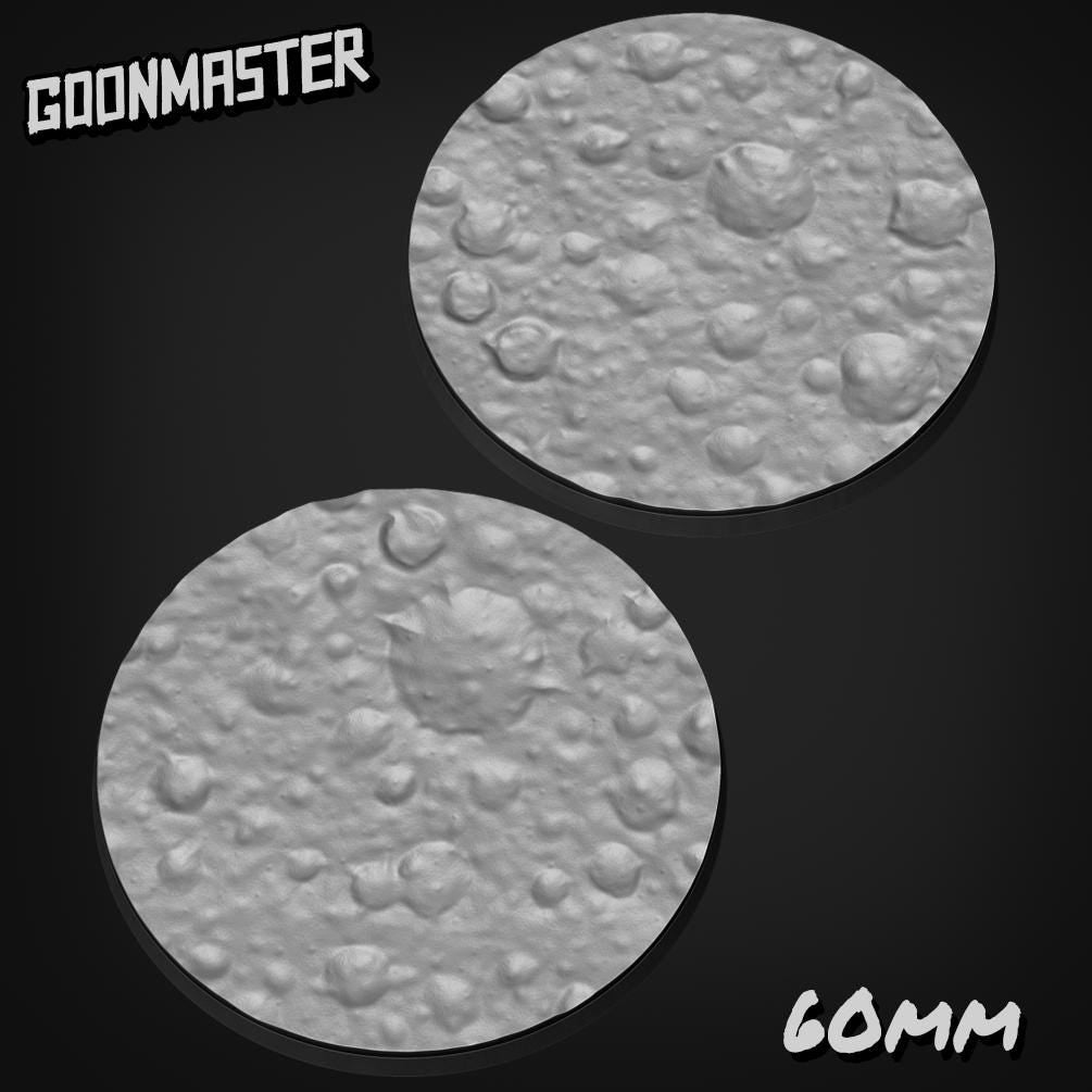 Moon Crater Bases - Goonmaster | 25mm, 32mm, 40mm, 60, 75mm, and more for roleplaying and wargaming! Ready for Magnetizing!