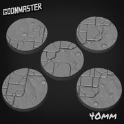 Cracked Stone Floor Bases - Goonmaster | 25mm, 32mm, 40mm, 60, 75mm, and more for roleplaying and wargaming! Ready for Magnetizing!