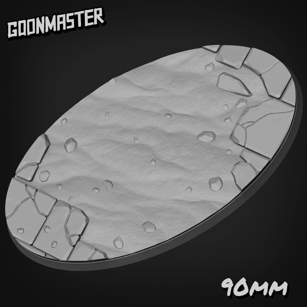 Cracked Stone Floor Bases - Goonmaster | 25mm, 32mm, 40mm, 60, 75mm, and more for roleplaying and wargaming! Ready for Magnetizing!