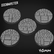 Cobble Stone Road Bases - Goonmaster | 25mm, 32mm, 40mm, 60, 75mm, and more for roleplaying and wargaming! Ready for Magnetizing!