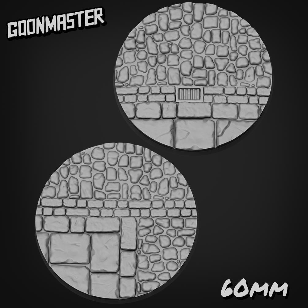 Cobble Stone Road Bases - Goonmaster | 25mm, 32mm, 40mm, 60, 75mm, and more for roleplaying and wargaming! Ready for Magnetizing!