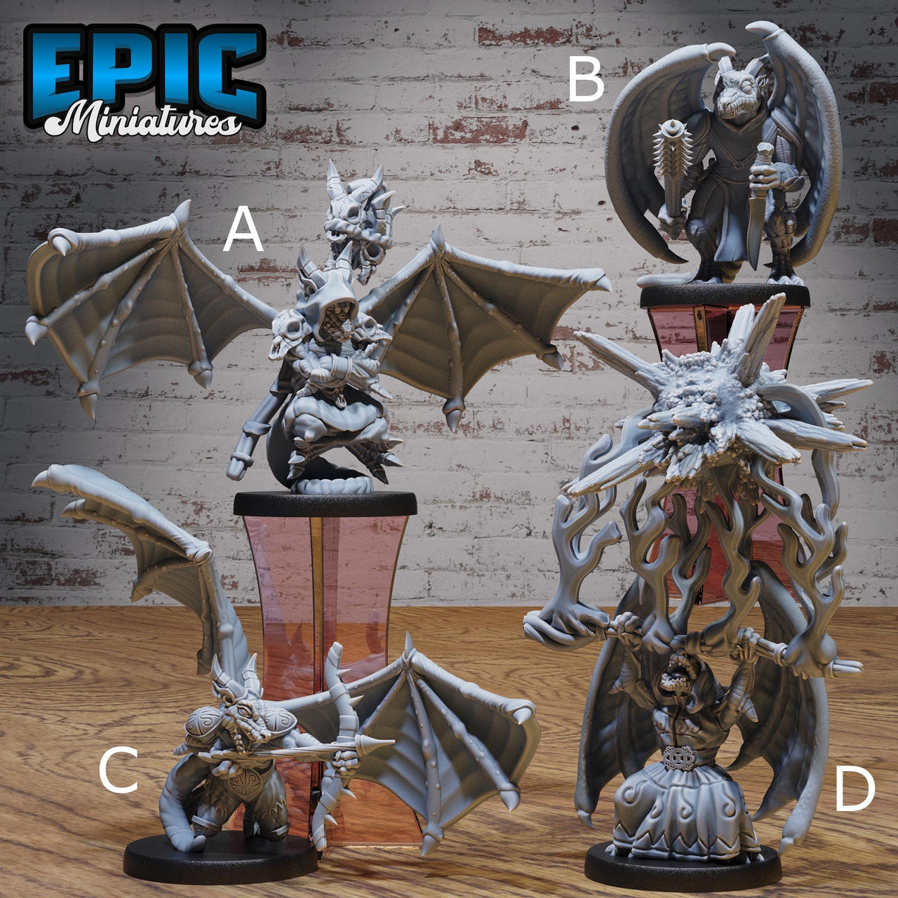 Winged Kobold Tribe - Epic Miniatures | Deep Dark Caves | 28mm | 32mm | Adventurer | Scout | Warrior | Priest