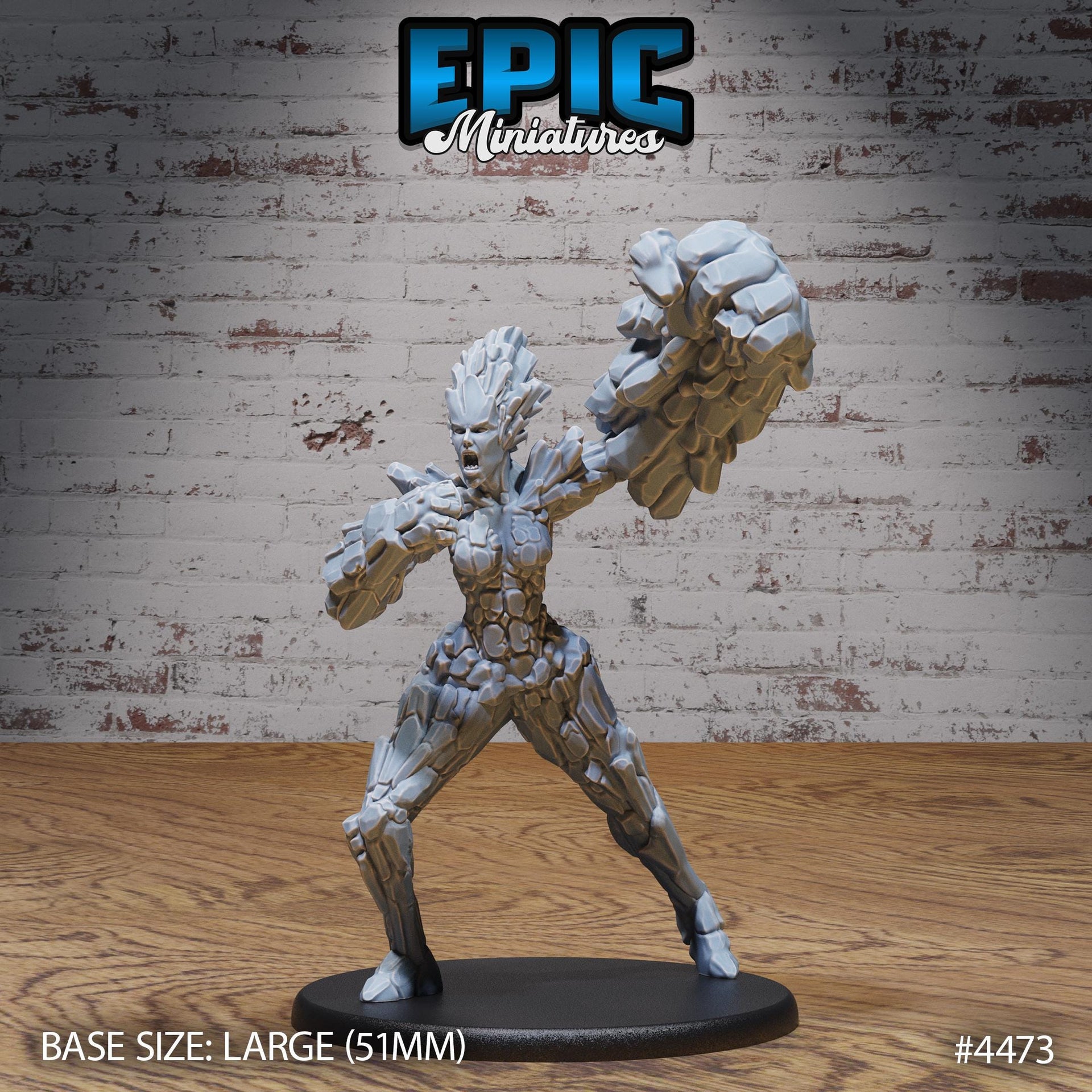 Earth Elemental Female - Epic Miniatures | Deep Dark Caves | 28mm | 32mm | Barbarian | Warrior | Golem