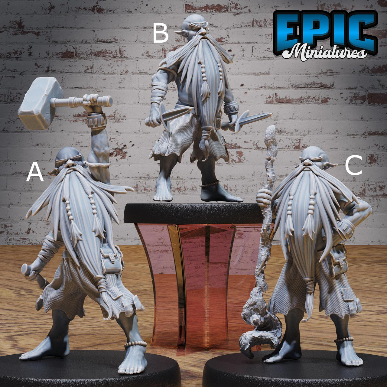 Deep Old Gnome - Epic Miniatures | Deep Dark Caves | 28mm | 32mm | Hermit | Traveler | Miner