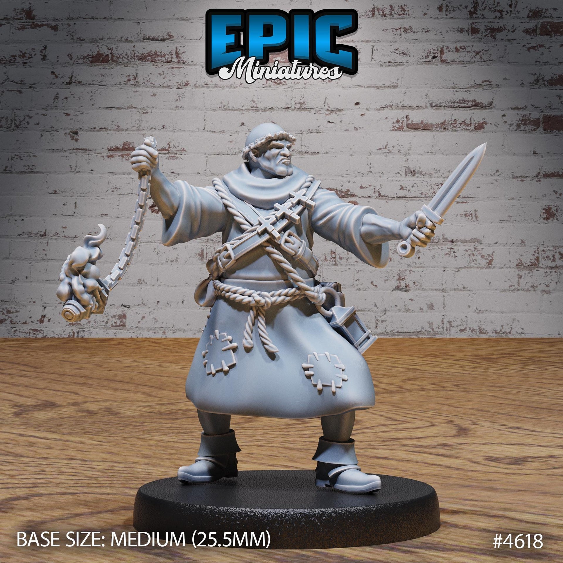 Cleric Monk - Epic Miniatures | Faith Defender | 28mm | 32mm | Villager | Inquisitor | Priest