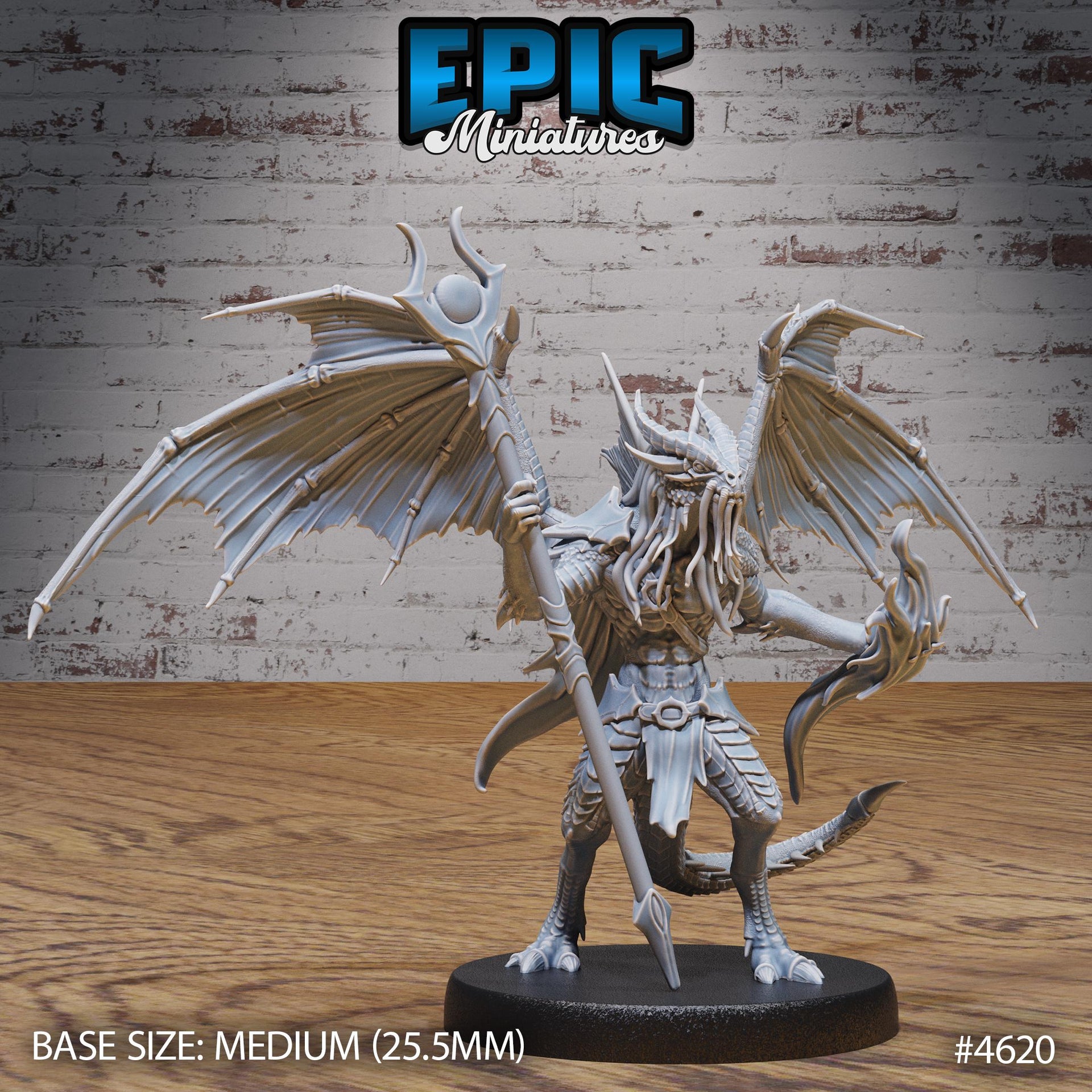 Draconic Demon Gold - Epic Miniatures | Faith Defender | 28mm | 32mm | dragon | Lizardfolk