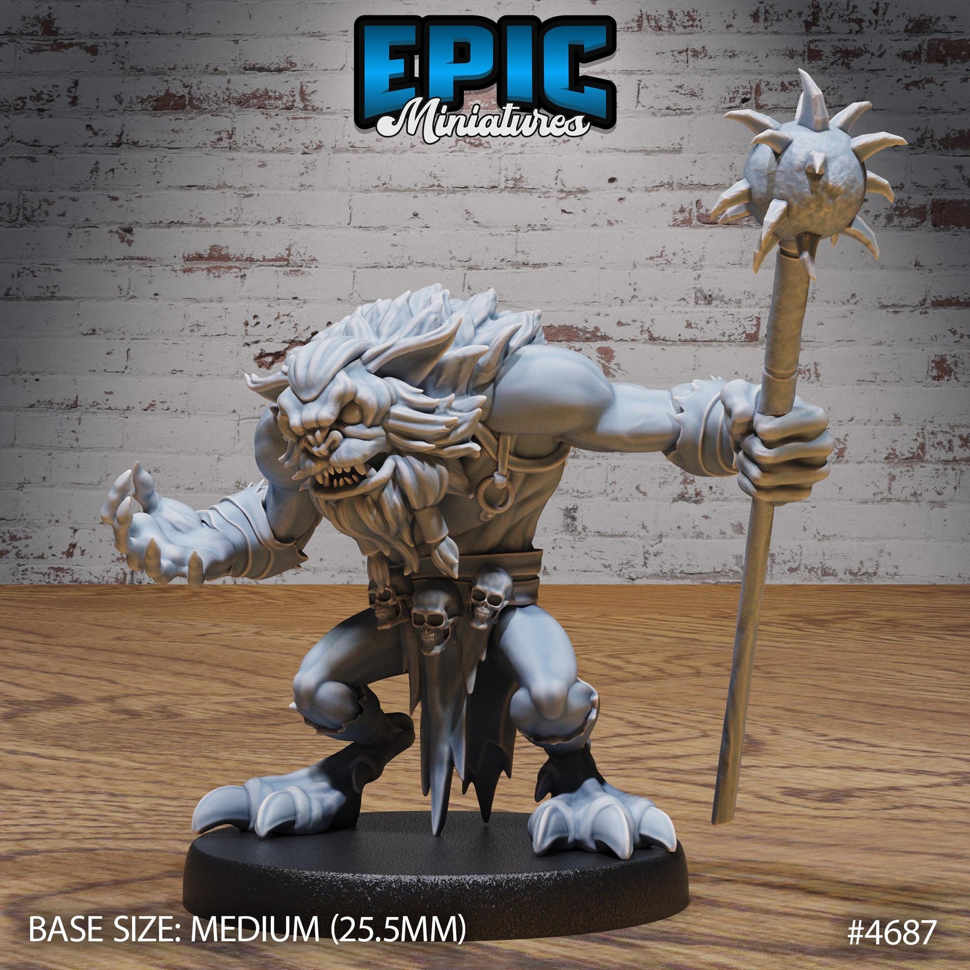 Skull Bear, bugbear Warrior - Epic Miniatures | Beast Hunt | 28mm | 32mm | Fighter | Barbarian