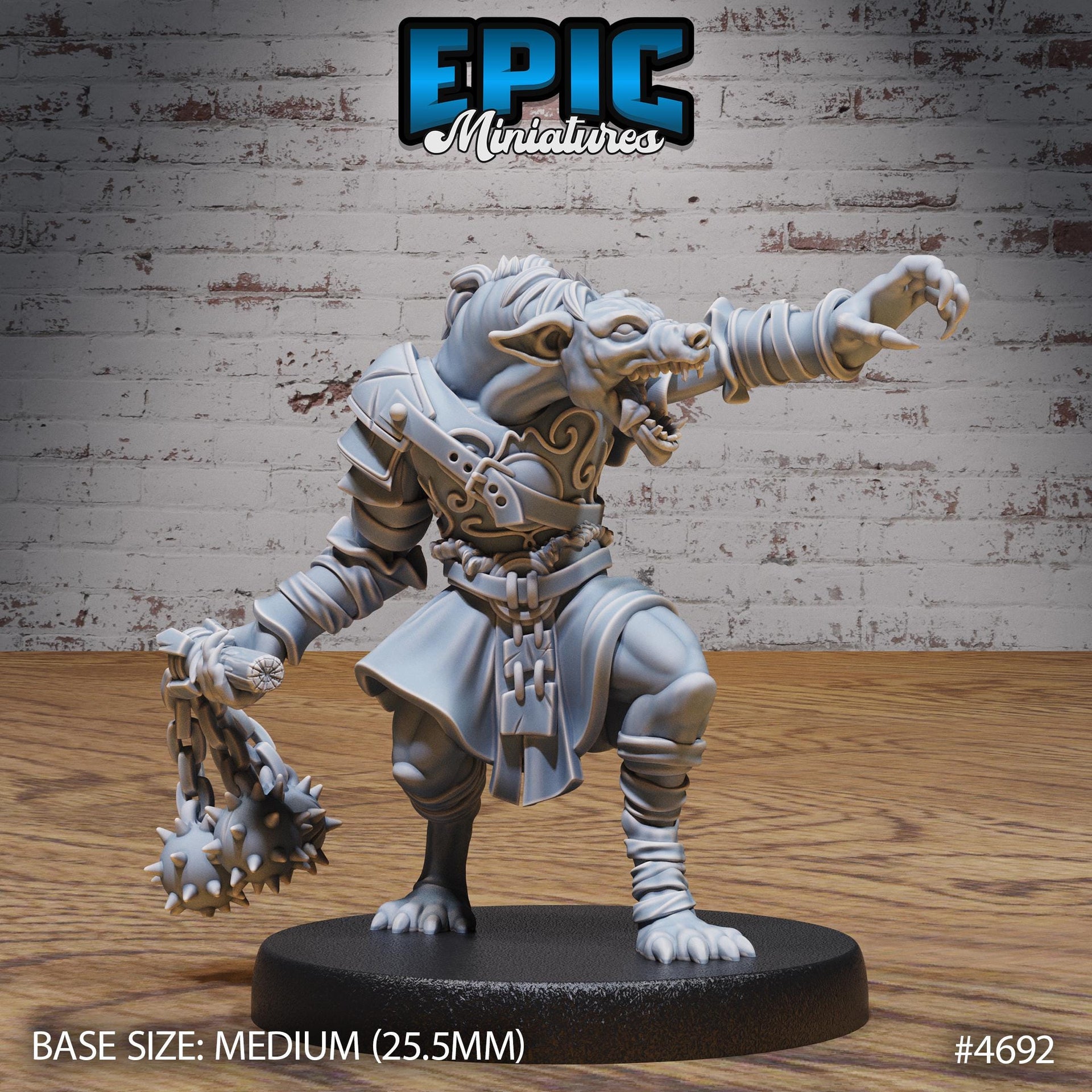 Gnoll Teibe - Epic Miniatures | Beast Hunt | 28mm | 32mm | Hyenafolk | Fighter |Noble | Priest