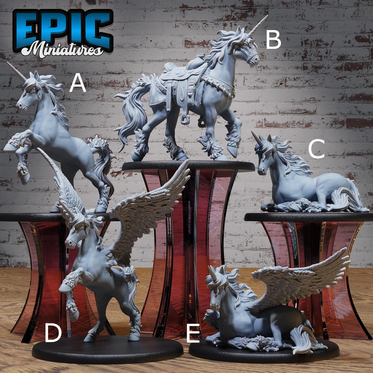 Unicorn Classic - Epic Miniatures | Old Fables | 28mm | 32mm | Pegasus | Mount