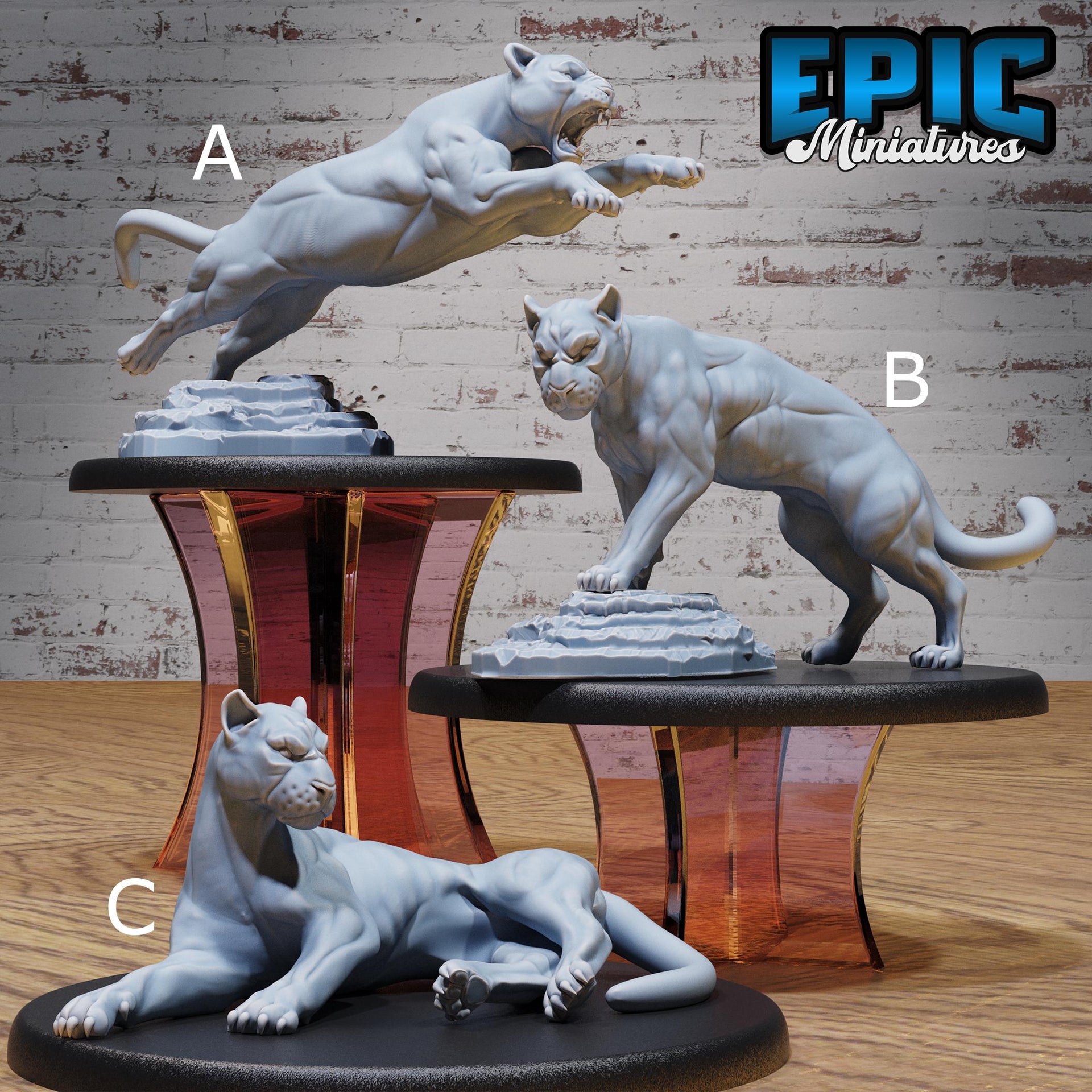 Black Panther - Epic Miniatures | Old Fables | 28mm | 32mm | Tiger | Lion