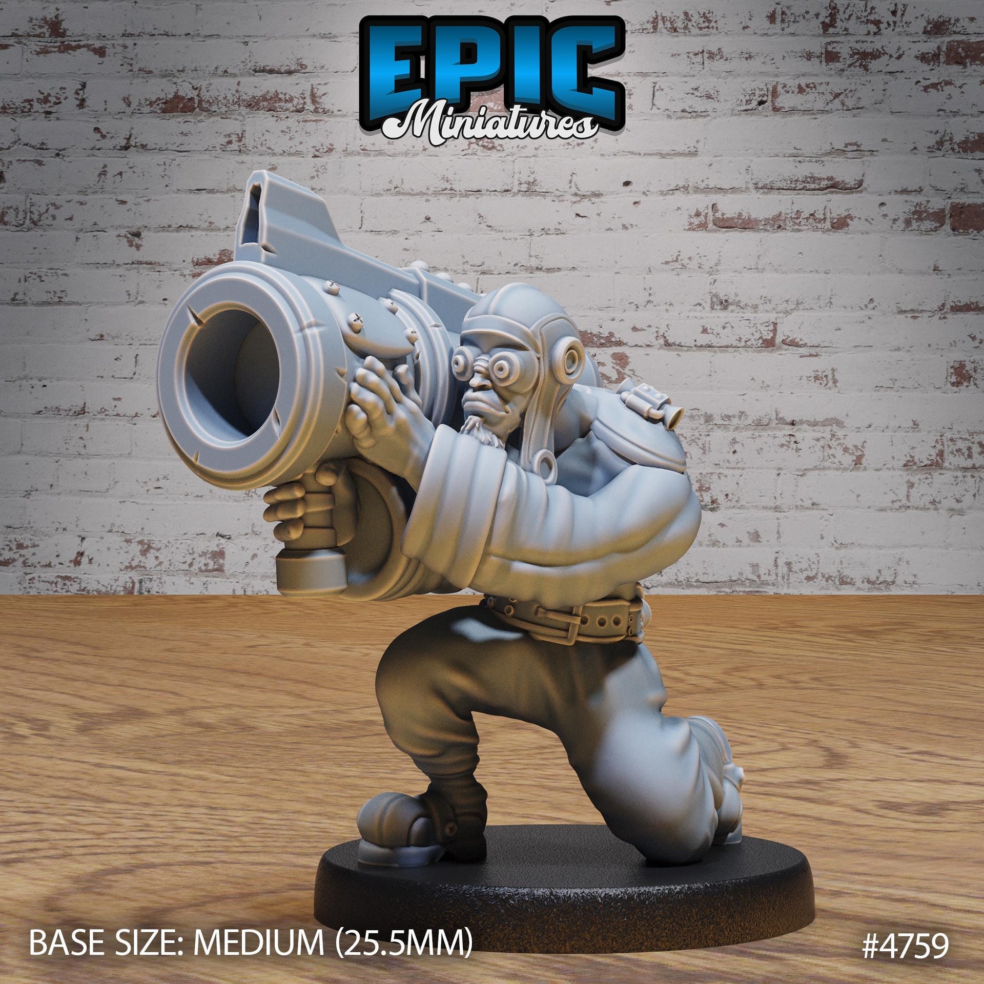 Airship Pilot - Epic Miniatures | Steam Society | 28mm | 32mm | Steam Punk | Rocket Launcher | Engineer | Mechanic