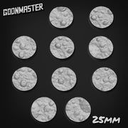 Moon Crater Bases - Goonmaster | 25mm, 32mm, 40mm, 60, 75mm, and more for roleplaying and wargaming! Ready for Magnetizing!