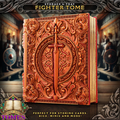 Fighter Book Dice Box - Fates End | Hold all your Dice, Minis, Cards, and More!