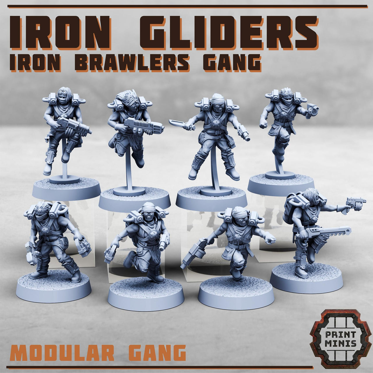 Iron Gliders, Modular Jetpack gang - Print Minis