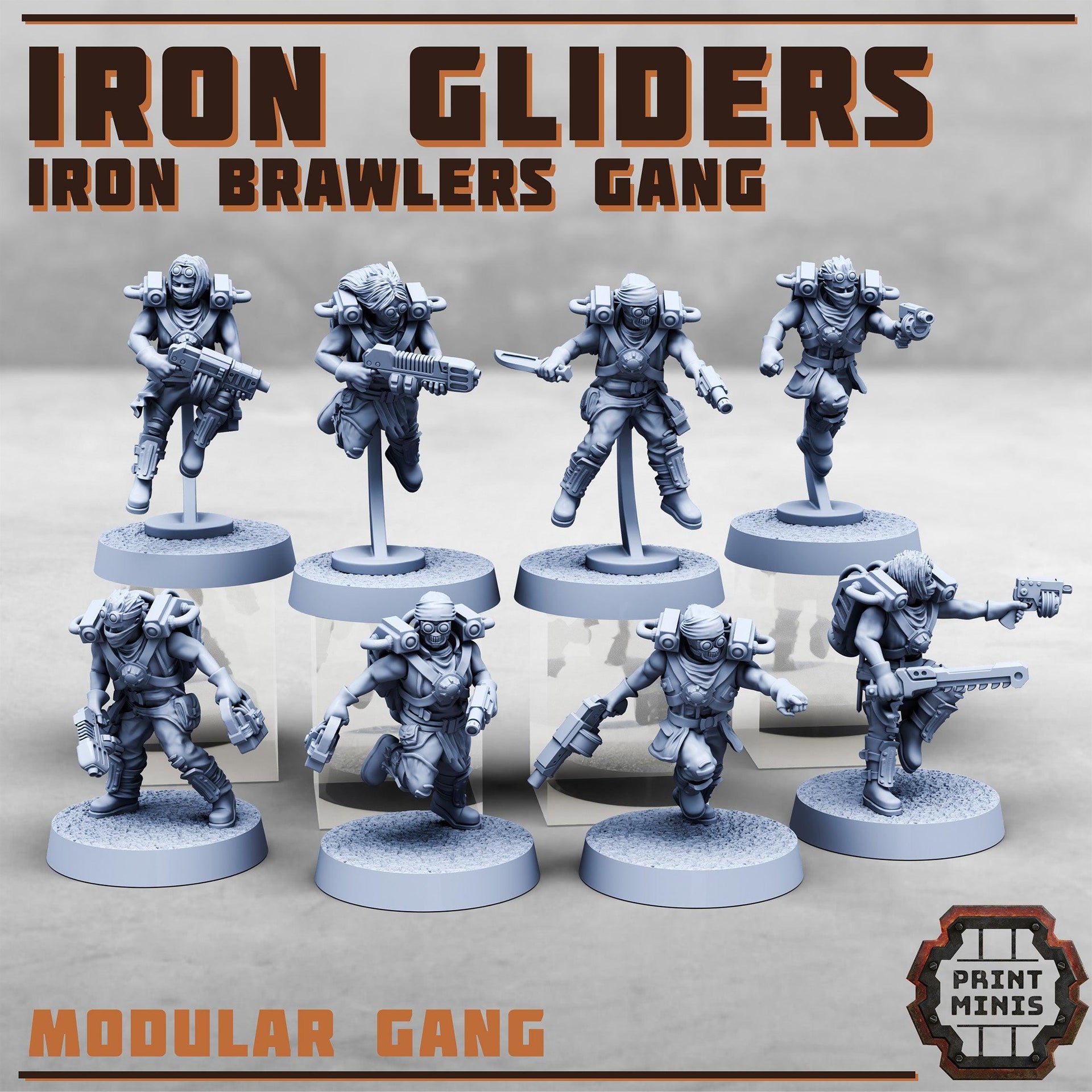 Iron Gliders, Modular Jetpack gang - Print Minis