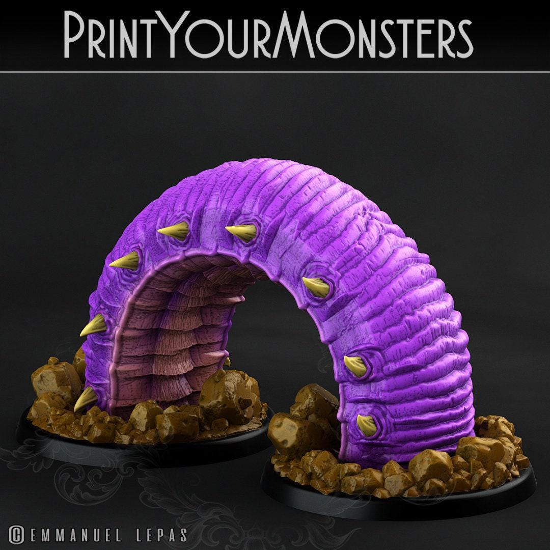 Purple Worm - Print Your Monsters