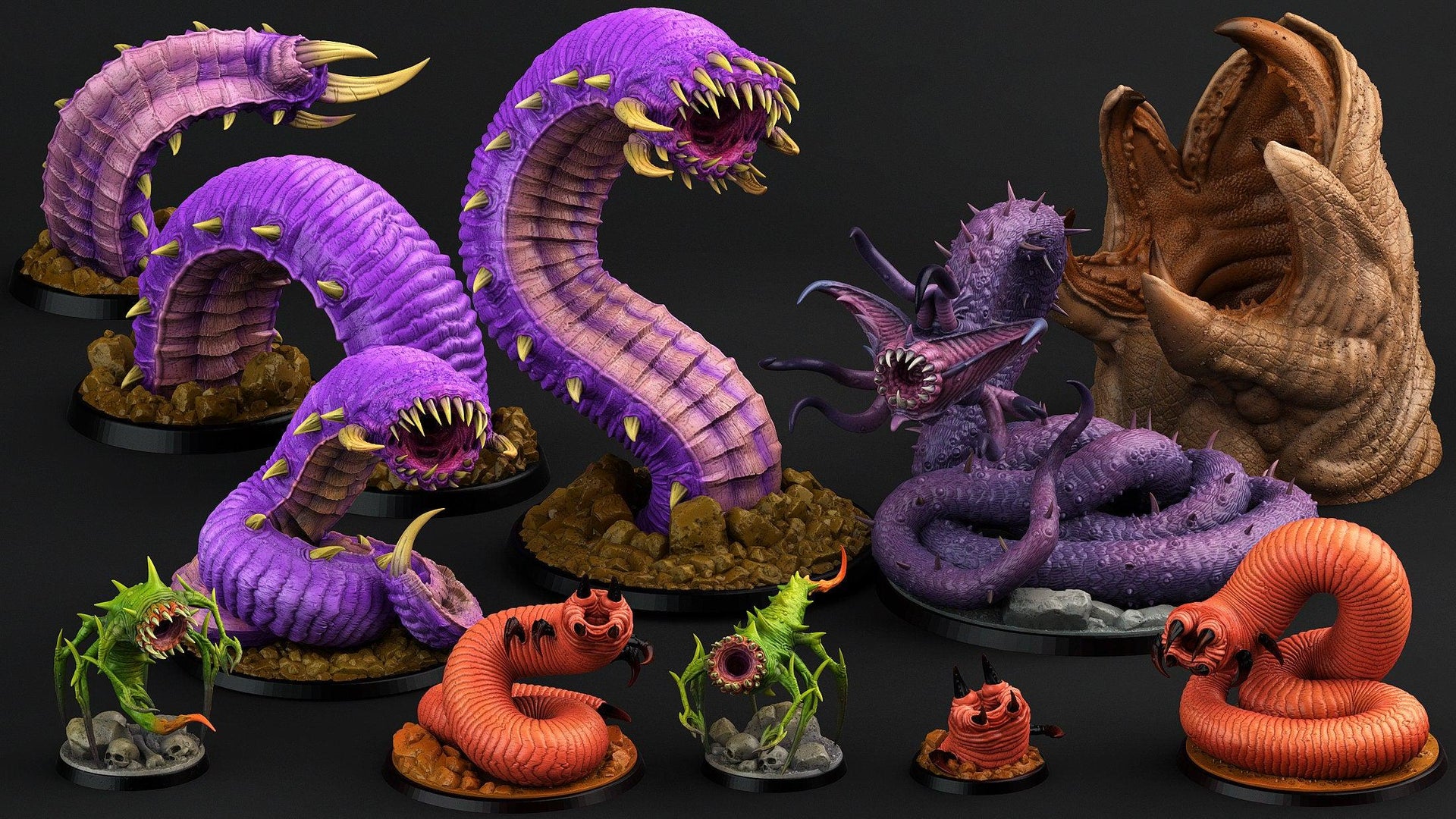 Purple Worm - Print Your Monsters