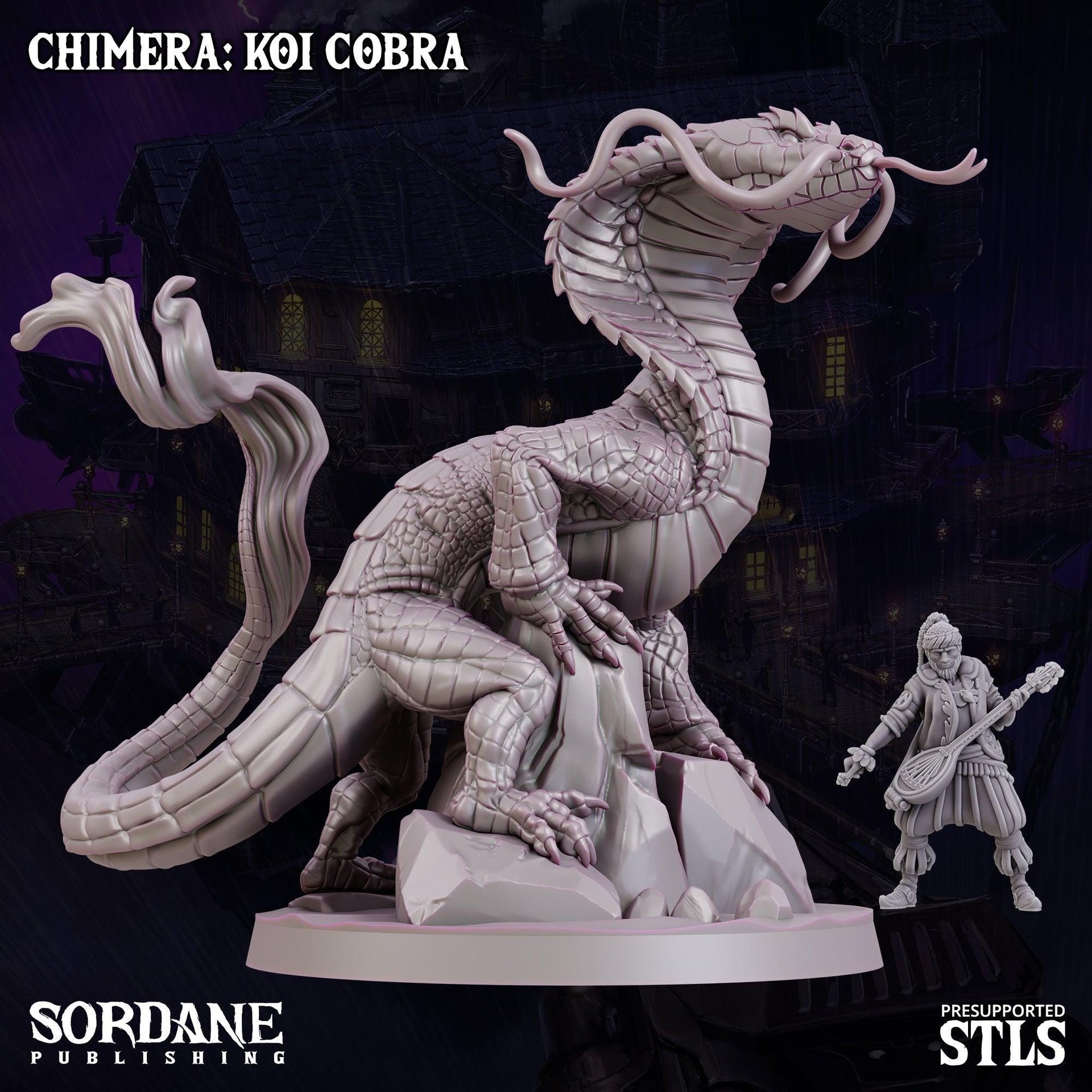 Chimera Koi Cobra. Snake Dragon - Sordane Publishing | 28mm and 32mm | Wargaming | DnD | Tabletop Roleplaying