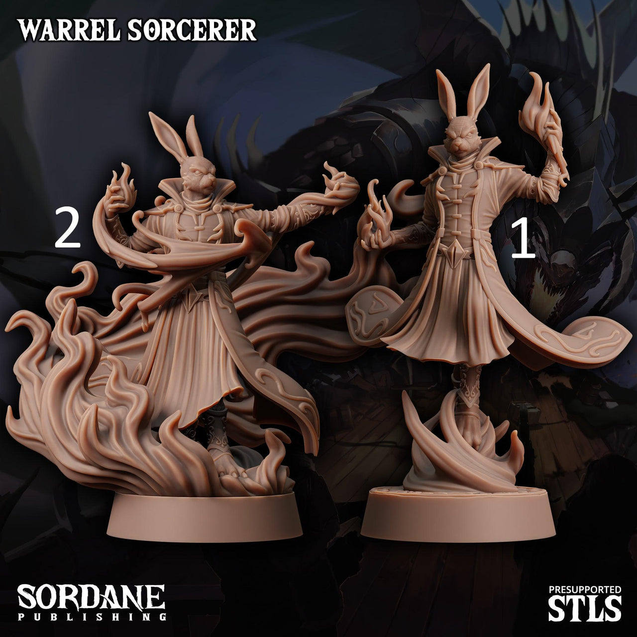 Warrel Sorcerer. Rabbitfolk Wizard - Sordane Publishing | 28mm and 32mm | Wargaming | DnD | Tabletop Roleplaying