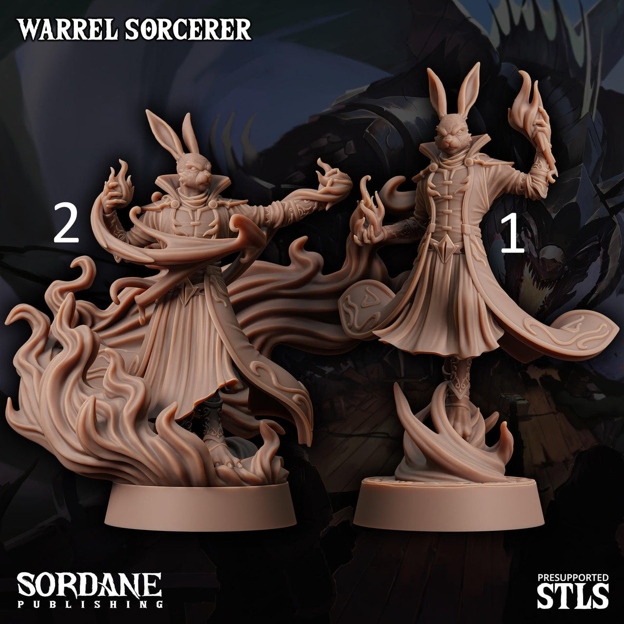 Warrel Sorcerer. Rabbitfolk Wizard - Sordane Publishing | 28mm and 32mm | Wargaming | DnD | Tabletop Roleplaying