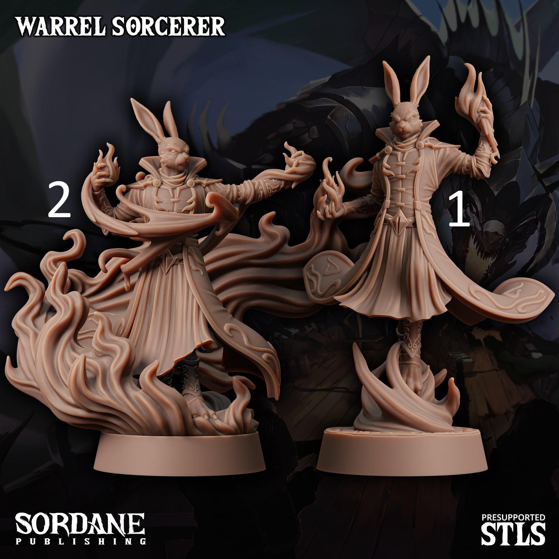 Warrel Sorcerer. Rabbitfolk Wizard - Sordane Publishing | 28mm and 32mm | Wargaming | DnD | Tabletop Roleplaying