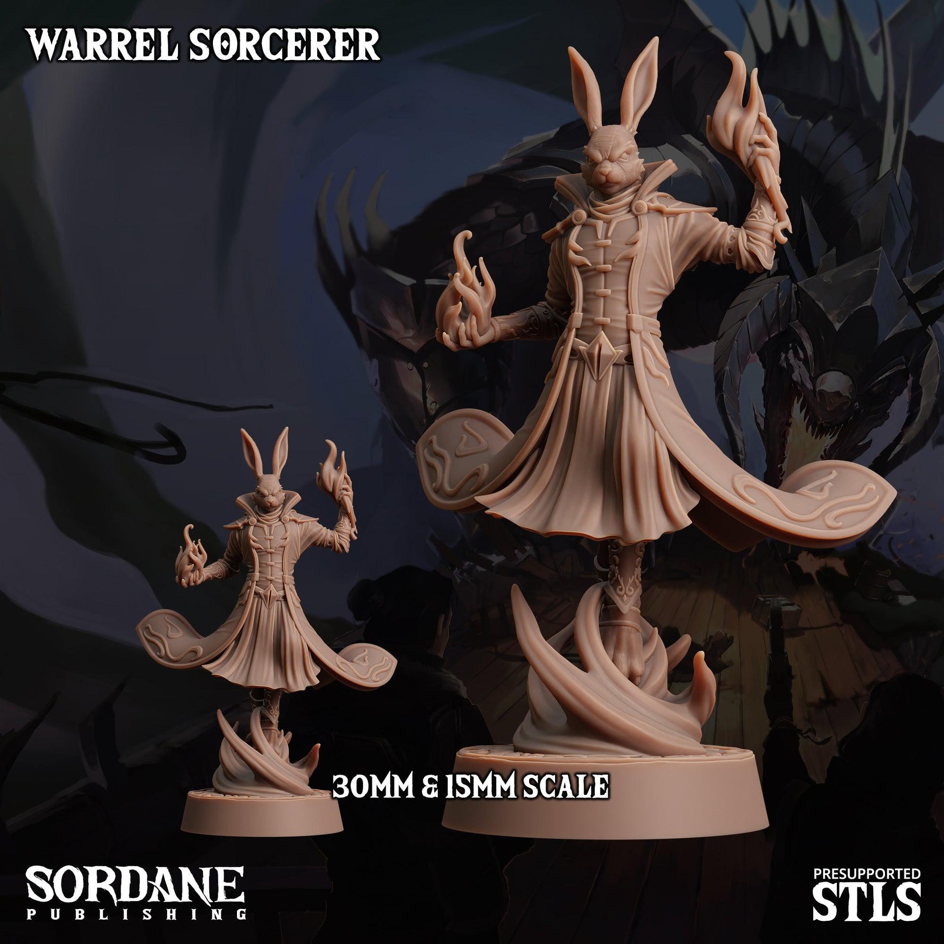 Warrel Sorcerer. Rabbitfolk Wizard - Sordane Publishing | 28mm and 32mm | Wargaming | DnD | Tabletop Roleplaying