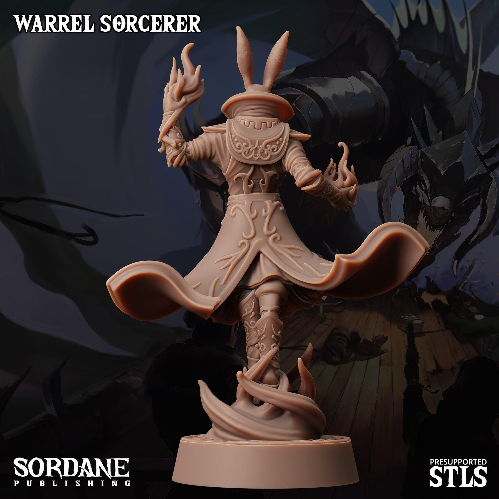 Warrel Sorcerer. Rabbitfolk Wizard - Sordane Publishing | 28mm and 32mm | Wargaming | DnD | Tabletop Roleplaying