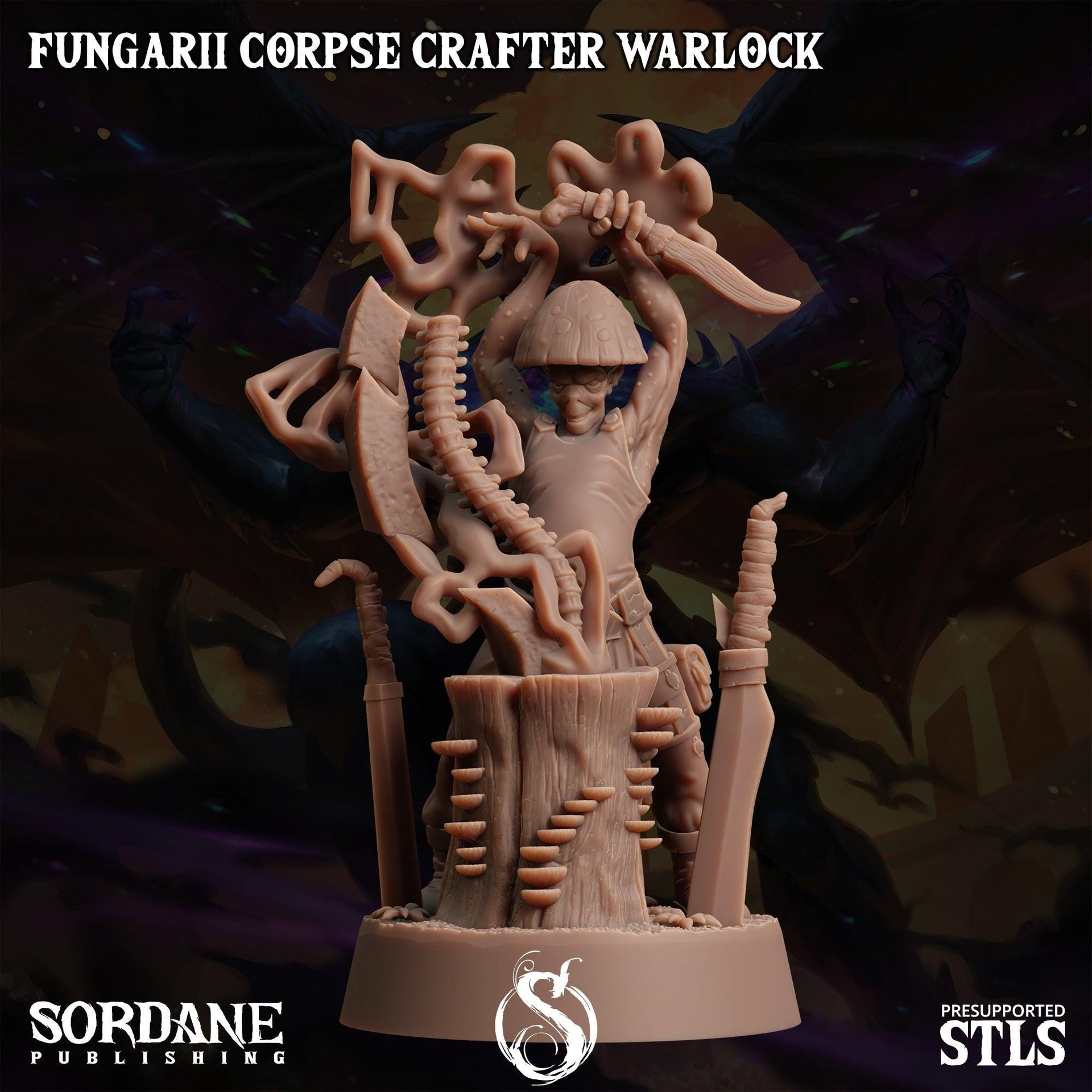 Fungarii Corpse Crafter Warlock - Sordane Publishing | 28mm and 32mm | Wargaming | DnD | Tabletop Roleplaying