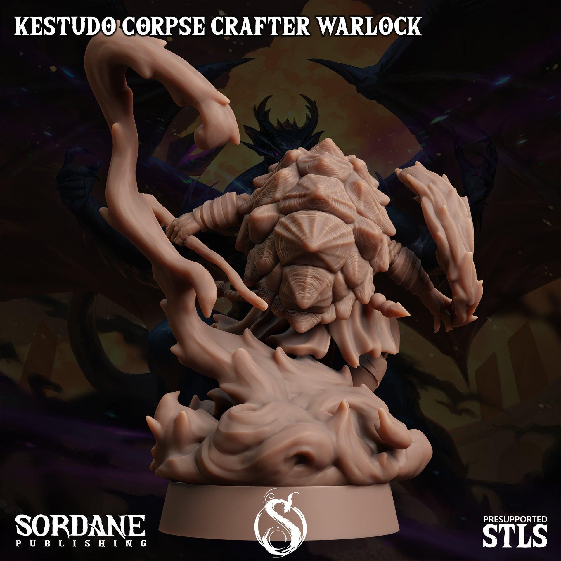 Kestudo Corpse Crafter Warlock. Turtle Necromancer - Sordane Publishing | 28mm and 32mm | Wargaming | DnD | Tabletop Roleplaying