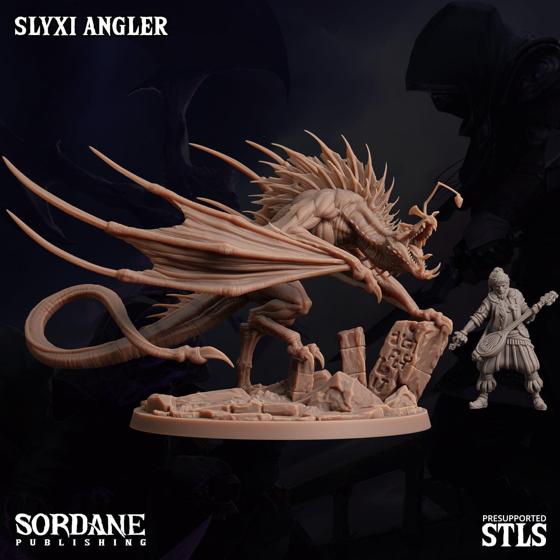 Slyxi Angler, anglerfish dragon - Sordane Publishing | 28mm and 32mm | Wargaming | DnD | Tabletop Roleplaying