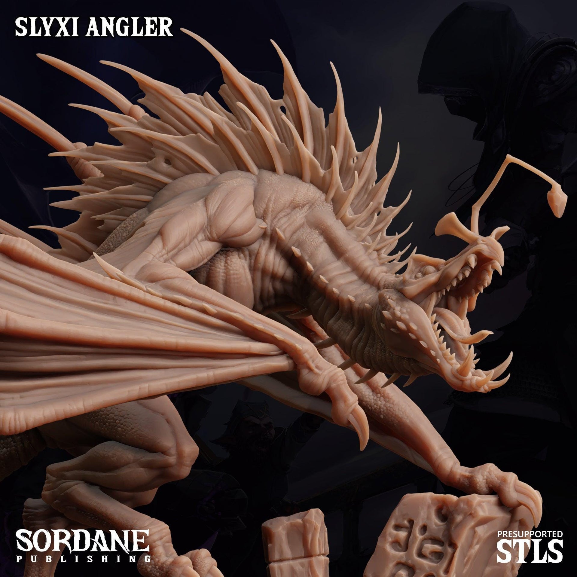Slyxi Angler, anglerfish dragon - Sordane Publishing | 28mm and 32mm | Wargaming | DnD | Tabletop Roleplaying