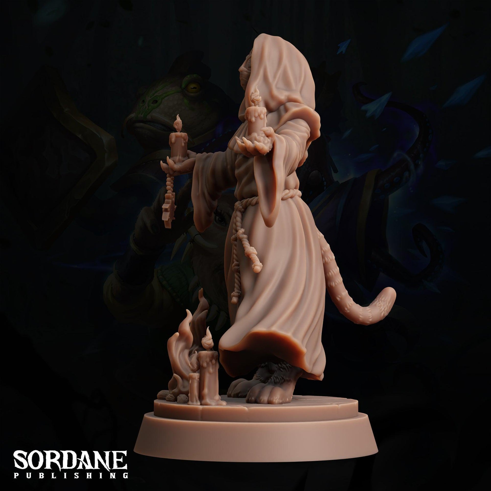Skant of Ghor, Catfolk Cultist - Sordane Publishing | 28mm and 32mm | Wargaming | DnD | Tabletop Roleplaying