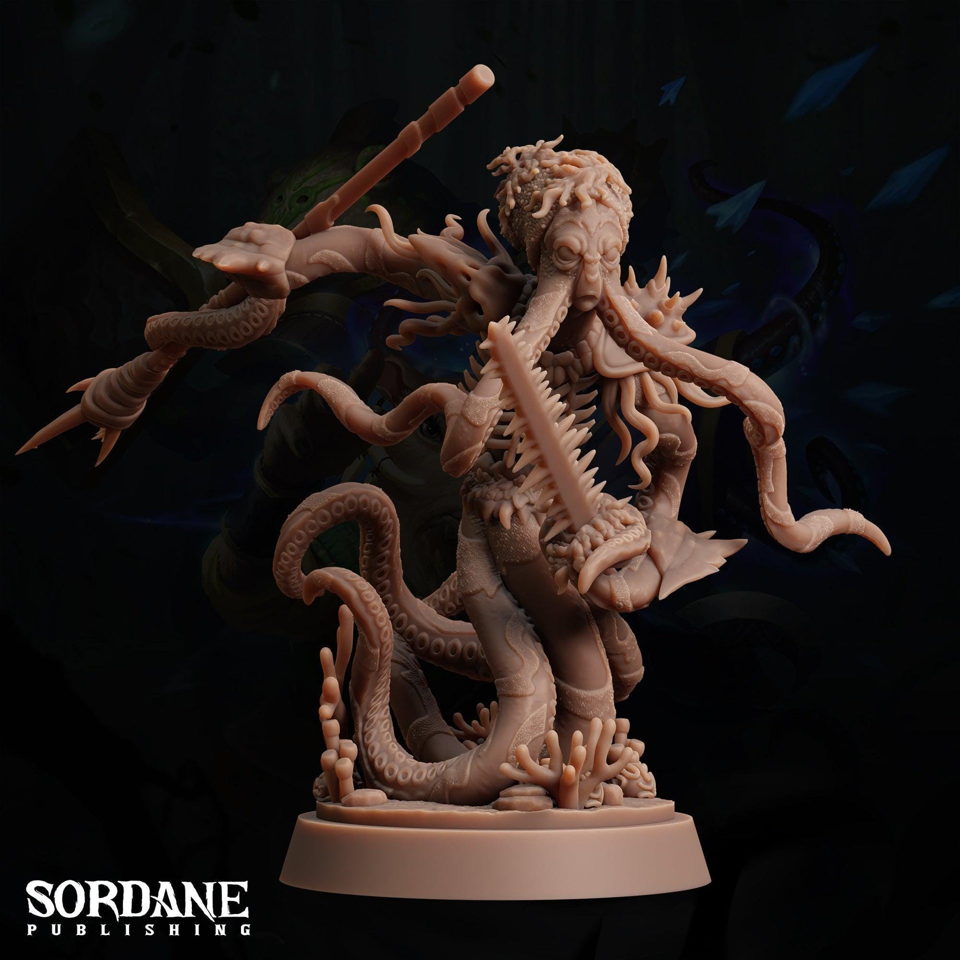 Rift Ouqdar, Octopus Warrior - Sordane Publishing | 28mm and 32mm | Wargaming | DnD | Tabletop Roleplaying