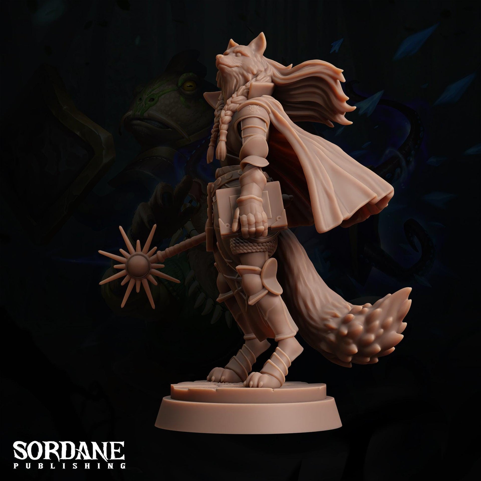 Isatis Paladin, Wolf Folk Knight - Sordane Publishing | 28mm and 32mm | Wargaming | DnD | Tabletop Roleplaying