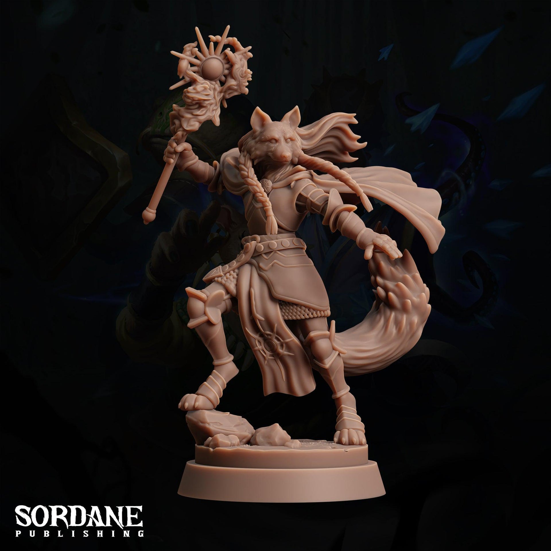 Isatis Paladin, Wolf Folk Knight - Sordane Publishing | 28mm and 32mm | Wargaming | DnD | Tabletop Roleplaying
