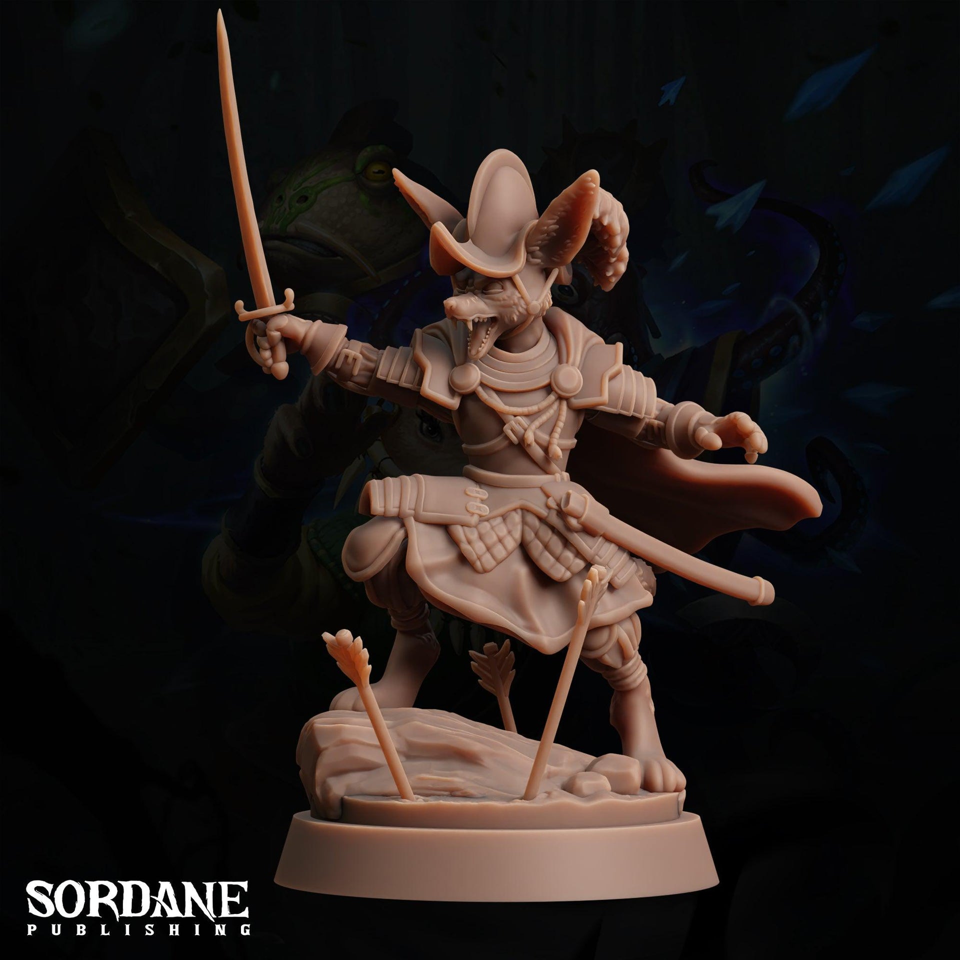 Colonial Royal Company Captain, Fennec Fox General - Sordane Publishing | 28mm and 32mm | Wargaming | DnD | Tabletop Roleplaying