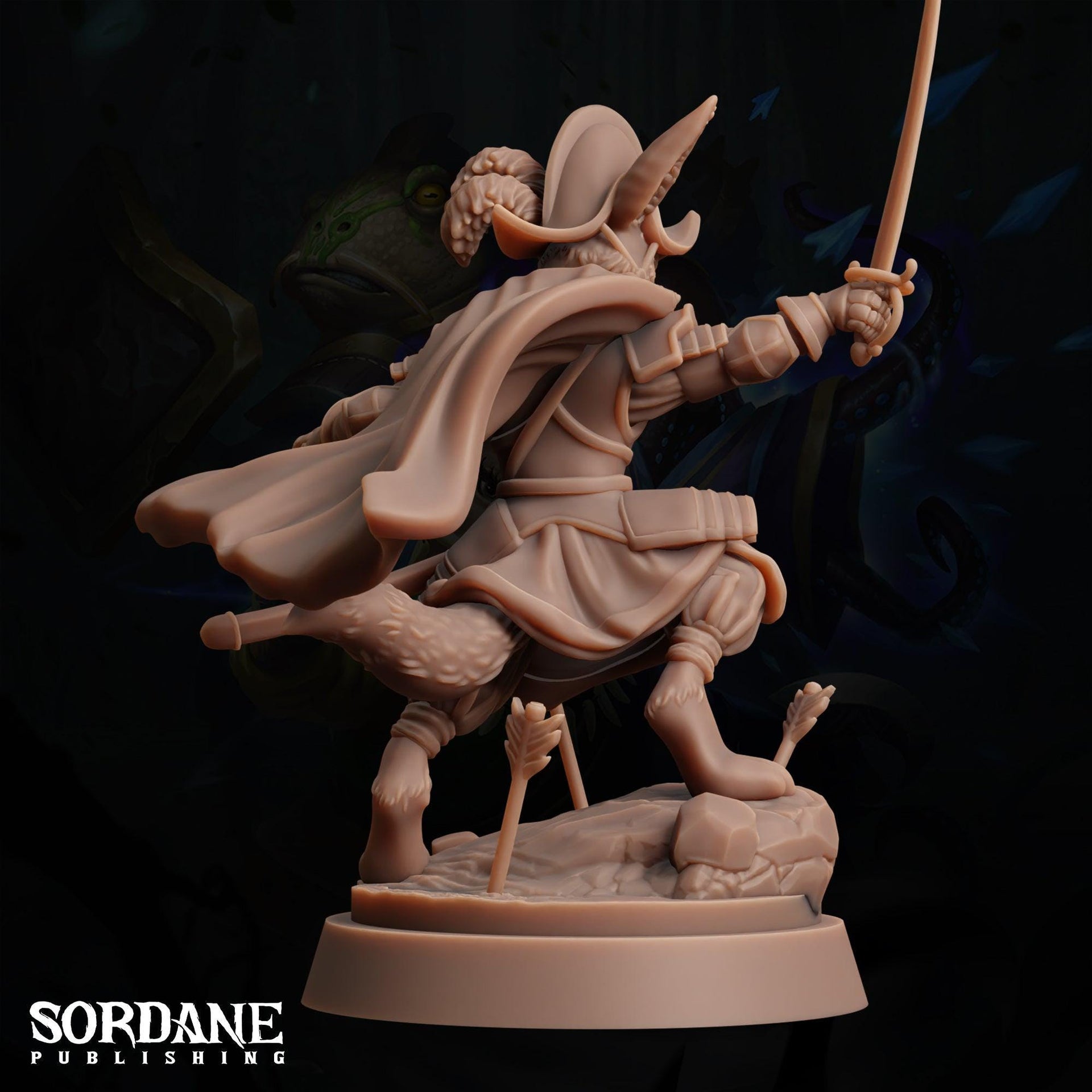 Colonial Royal Company Captain, Fennec Fox General - Sordane Publishing | 28mm and 32mm | Wargaming | DnD | Tabletop Roleplaying