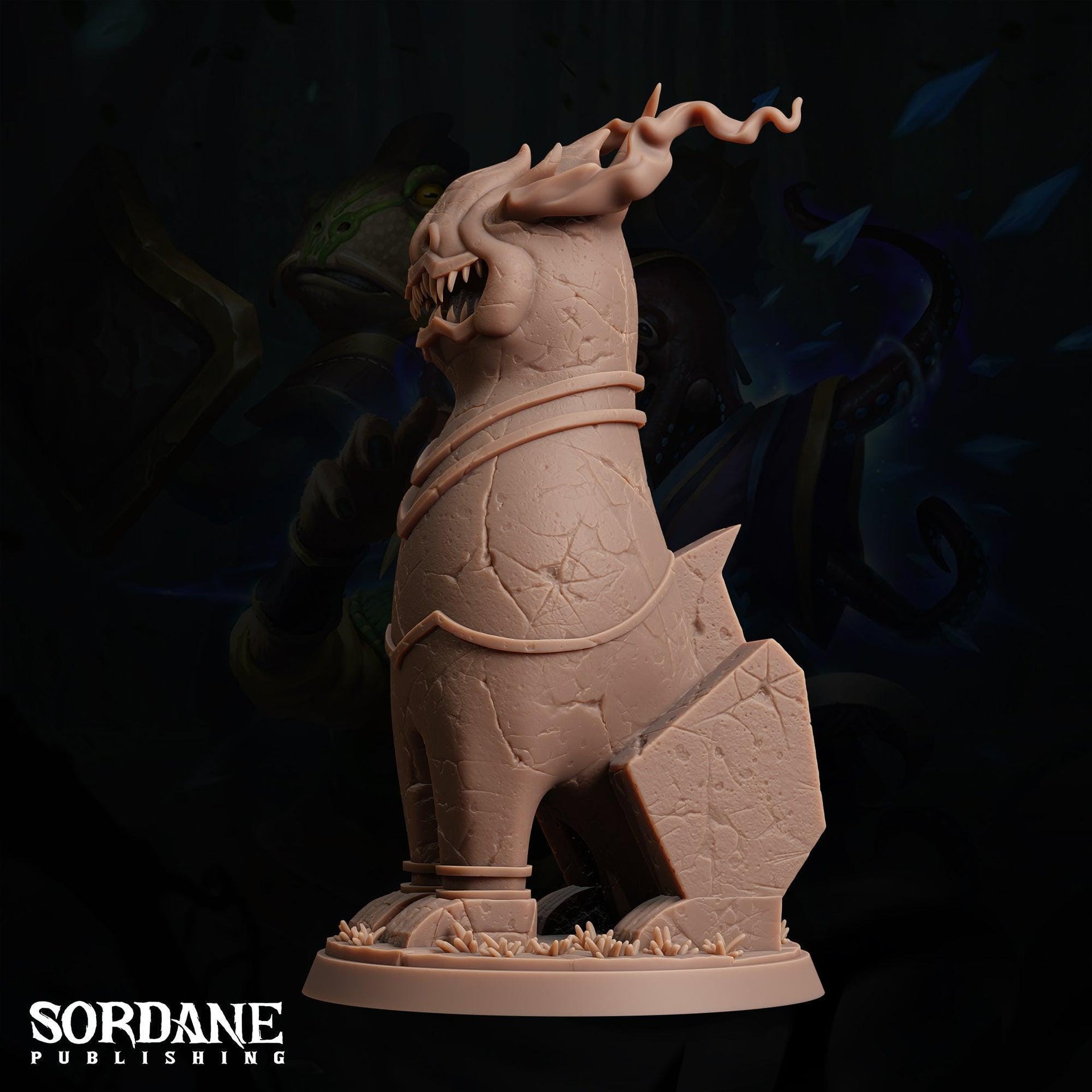 Chinthe Statue, Temple Beast Figure - Sordane Publishing | 28mm and 32mm | Wargaming | DnD | Tabletop Roleplaying