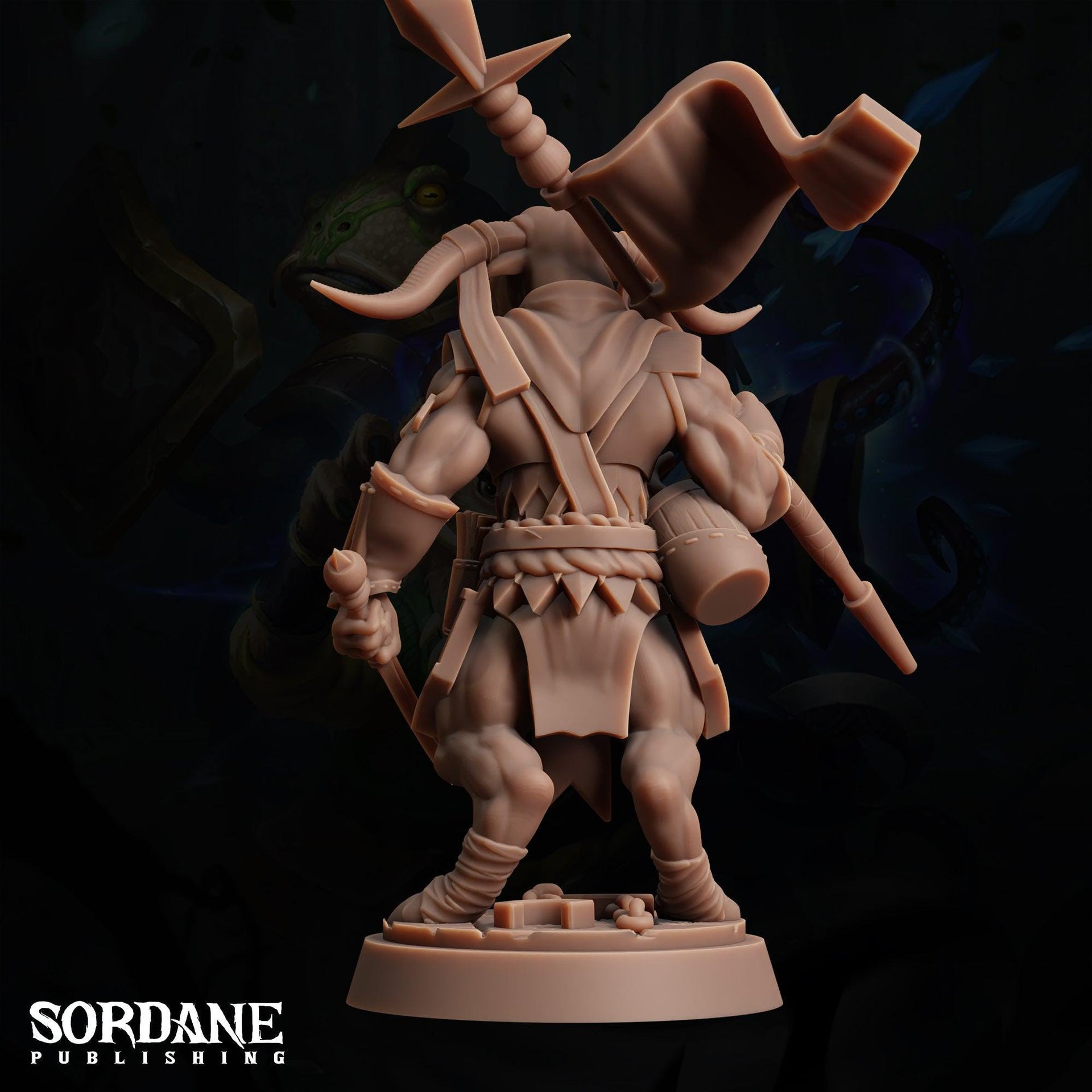Buba Freedom Fighter Musuundra, Ox Folk Warrior - Sordane Publishing | 28mm and 32mm | Wargaming | DnD | Tabletop Roleplaying