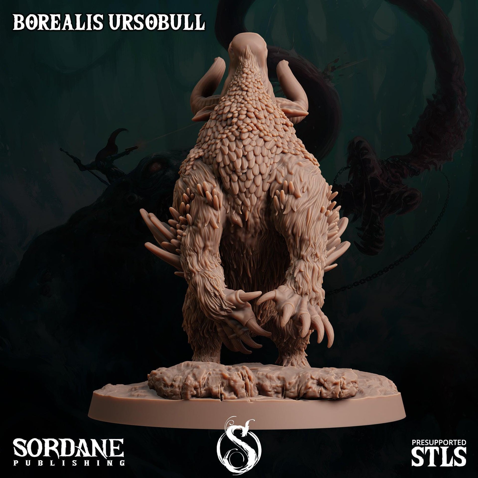 Borealis Ursobull. Auqatic Bull Hybrid - Sordane Publishing | 28mm and 32mm | Wargaming | DnD | Tabletop Roleplaying