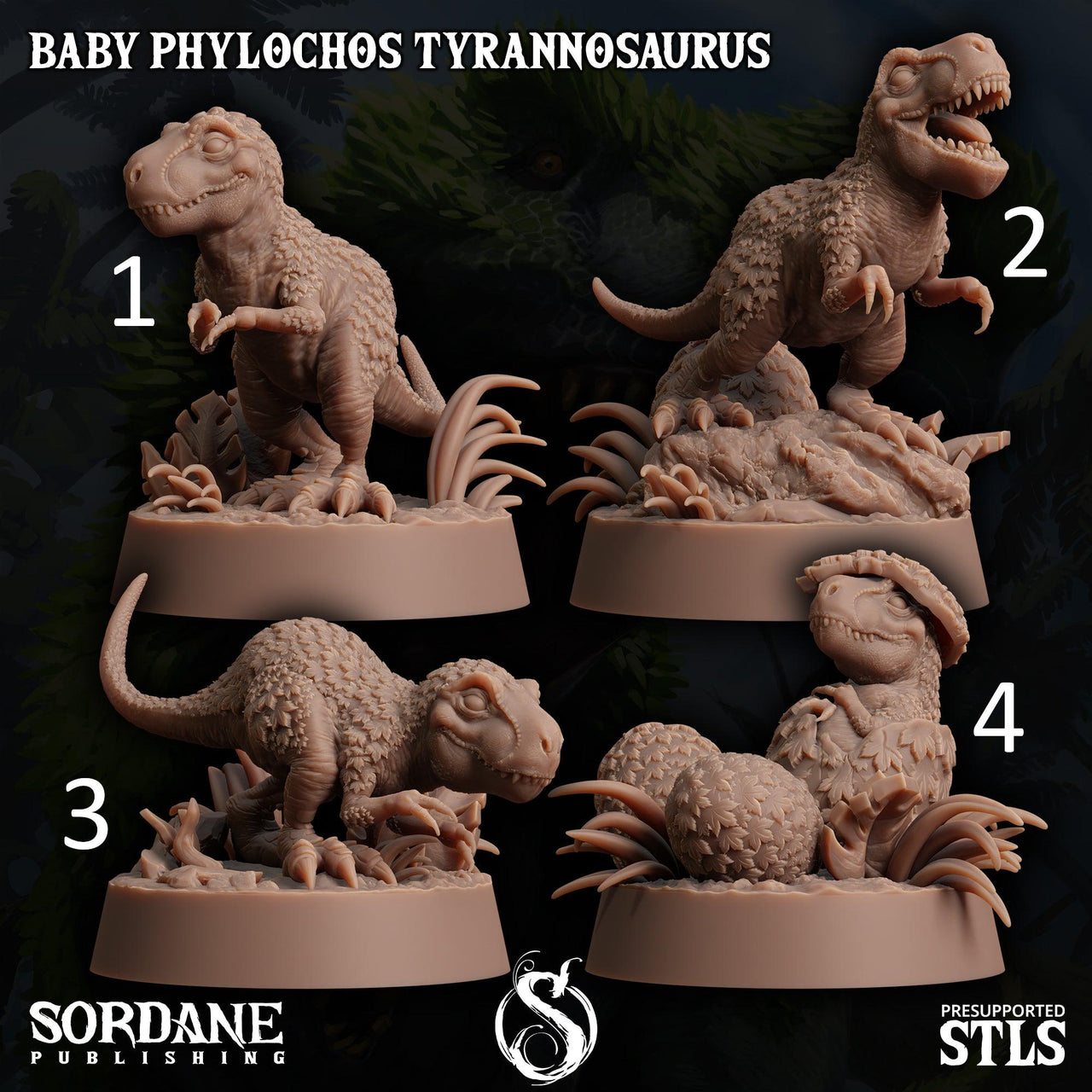 Baby Phylochos Tyrannosaurus, Tree Rex - Sordane Publishing | 28mm and 32mm | Wargaming | DnD | Tabletop Roleplaying