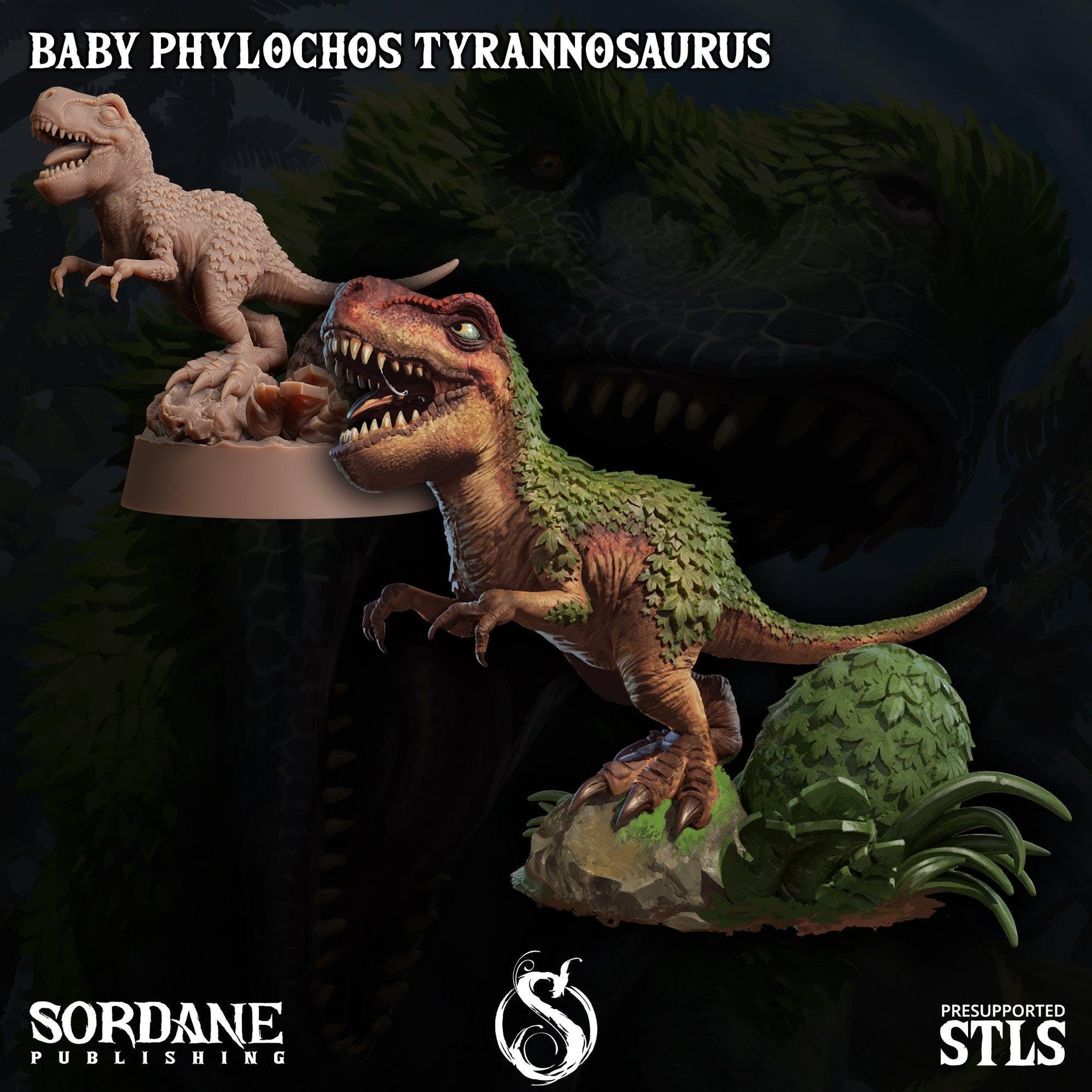 Baby Phylochos Tyrannosaurus, Tree Rex - Sordane Publishing | 28mm and 32mm | Wargaming | DnD | Tabletop Roleplaying
