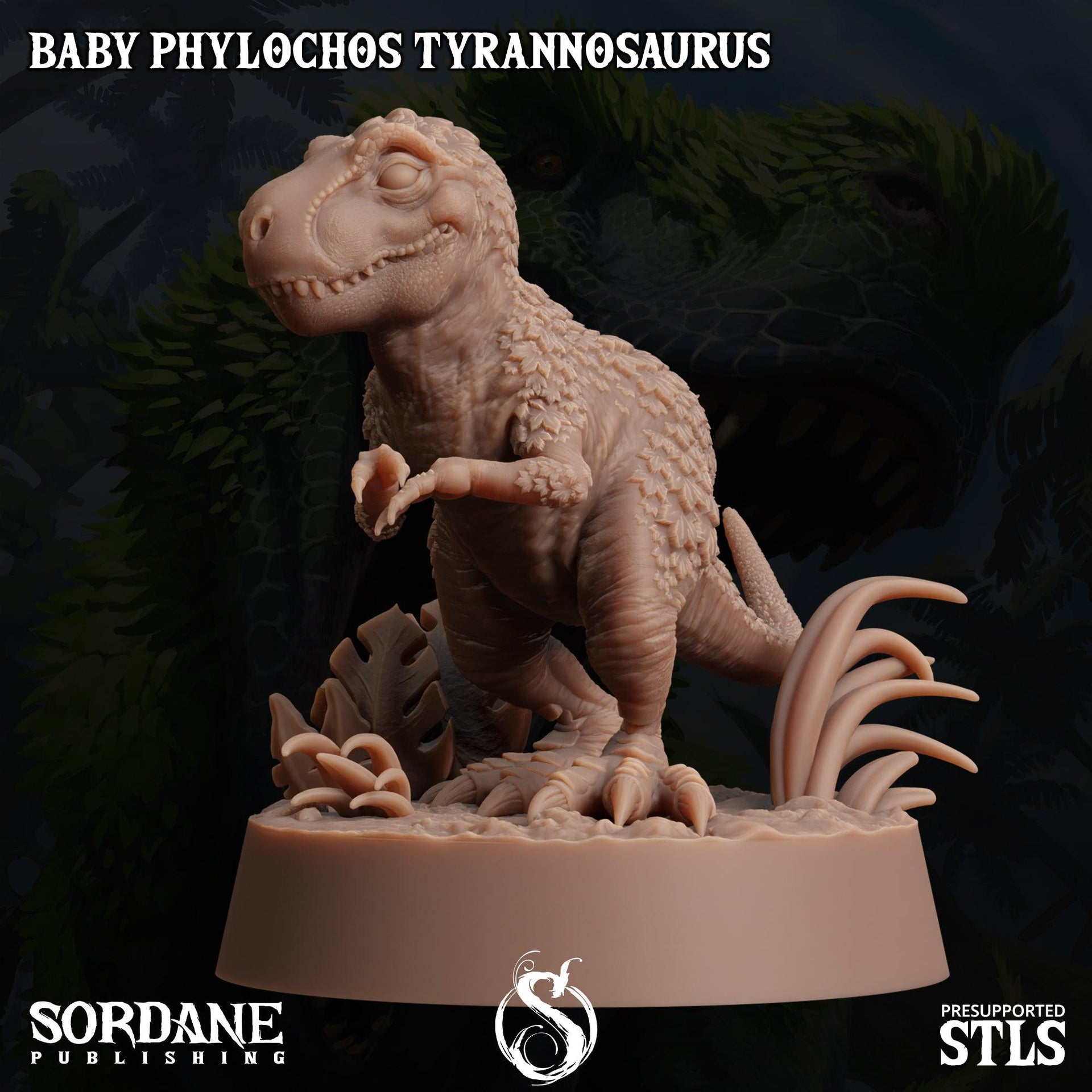 Baby Phylochos Tyrannosaurus, Tree Rex - Sordane Publishing | 28mm and 32mm | Wargaming | DnD | Tabletop Roleplaying