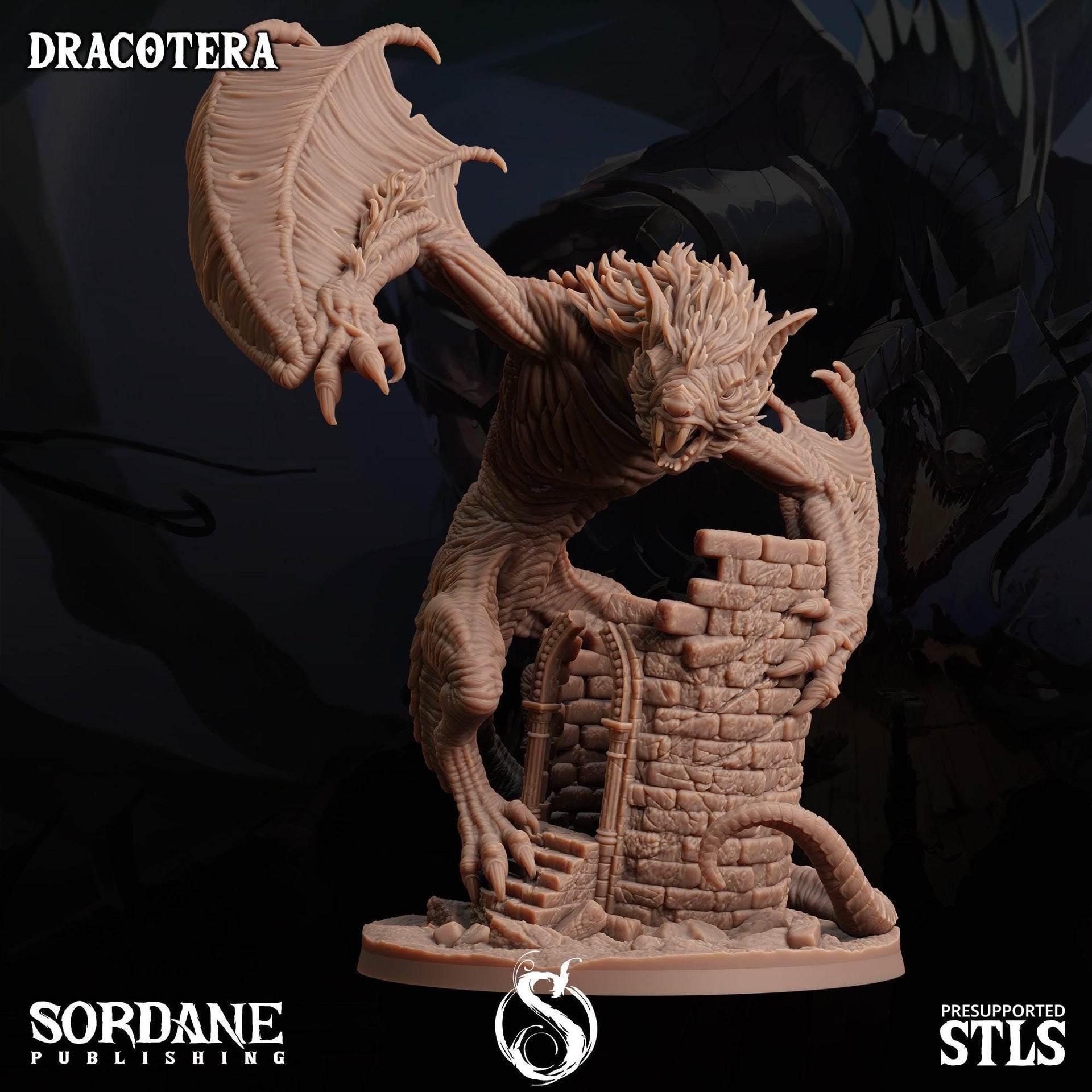 Dracoterra. Giant Bat Monster - Sordane Publishing | 28mm and 32mm | Wargaming | DnD | Tabletop Roleplaying